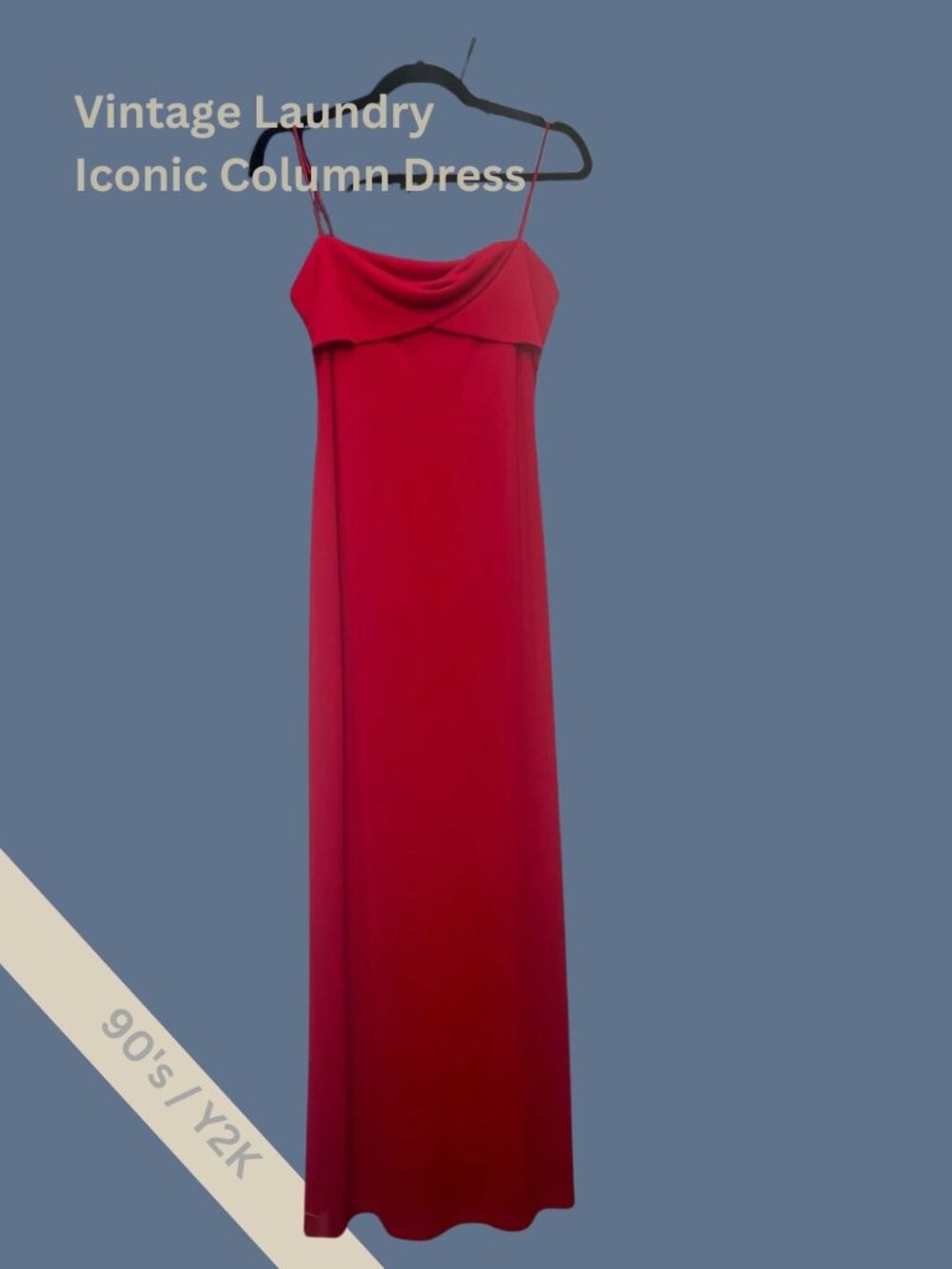 Vintage Iconic 90’s Red Column Dress | Laundry by Shelli Segal | size 6 - Picture 4 of 11